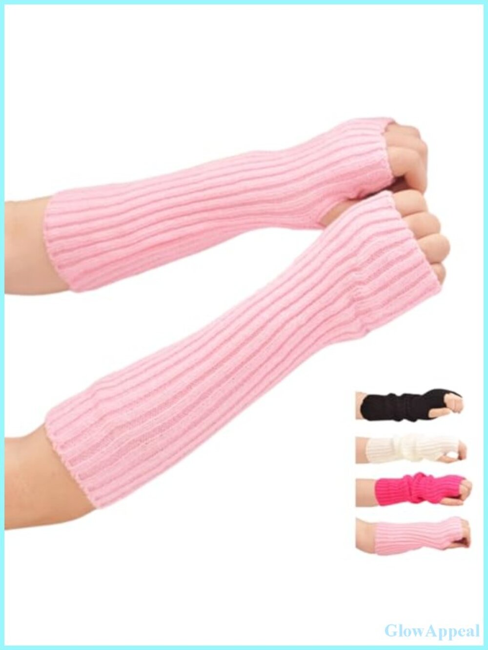 Fingerless Knitted Arm Warmers Gothic Kawaii Y2K Gloves Stretchy Cotton